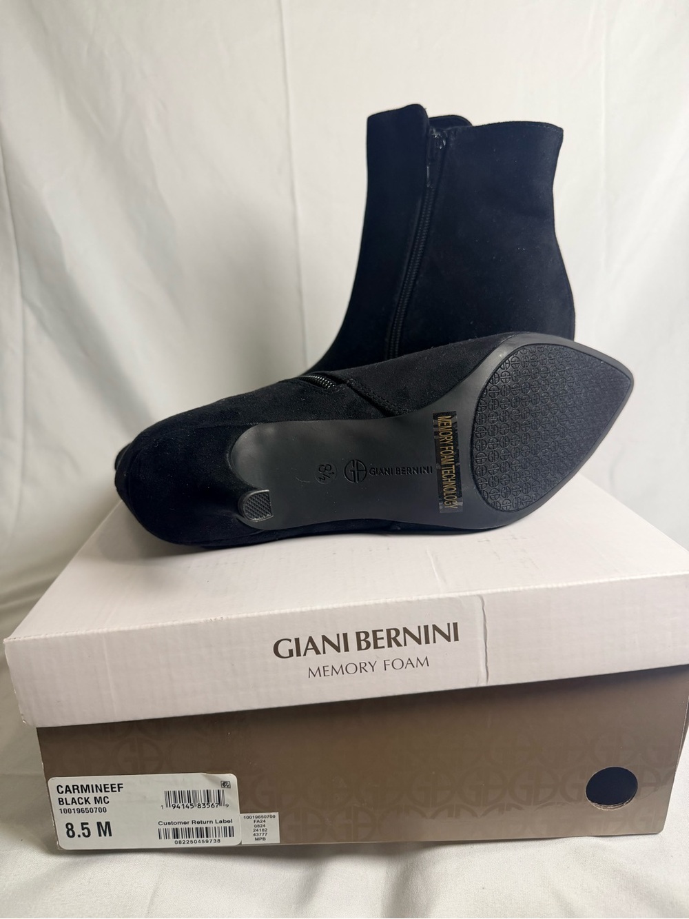 Giani Bernini Caminna booties black pointed toe kitten heel size 8.5 - Picture 5 of 5